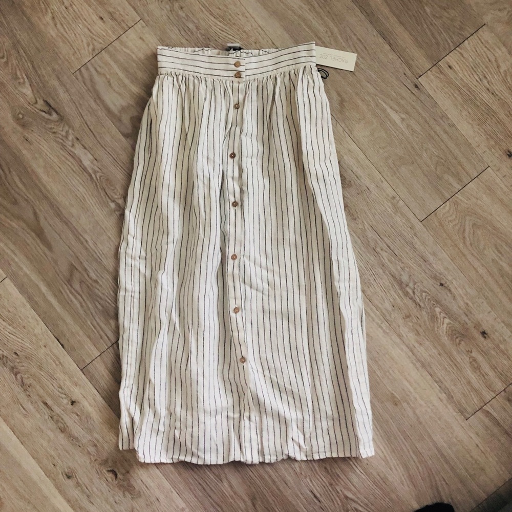 New Linen Button Skirt